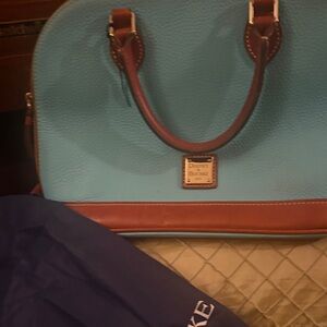 Dooney & Bourke Aqua and Brown Satchel